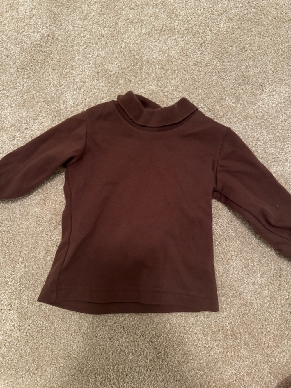 Classic Mock-Neck Long-Sleeve Shirt in Brown - Kids